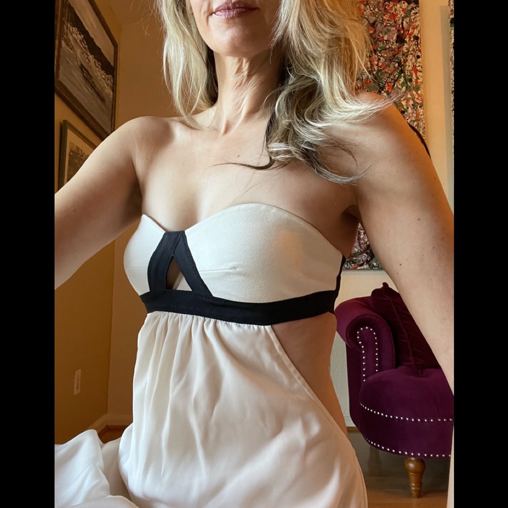 Pencey Strapless Hi Low Maxi Dress